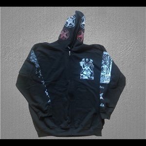 Baphomet XXL size full zip hoodie hail Satan